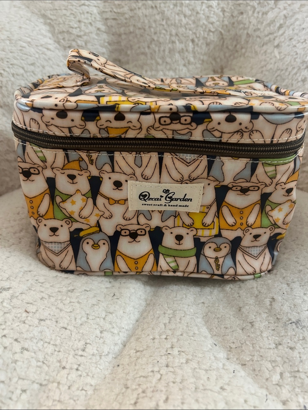 Make up bag  featured penguins and polar bear